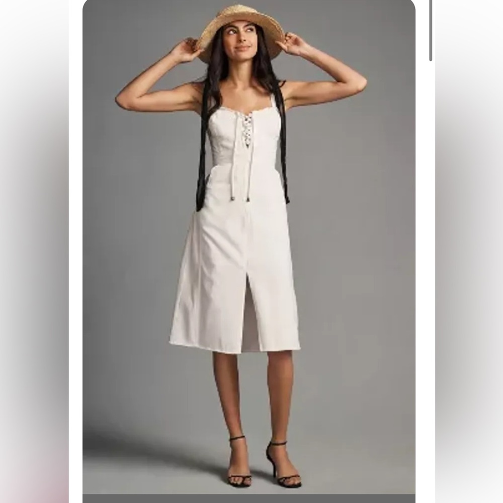 ANTHROPOLOGIE Pilcro Slim Denim Corset Dress